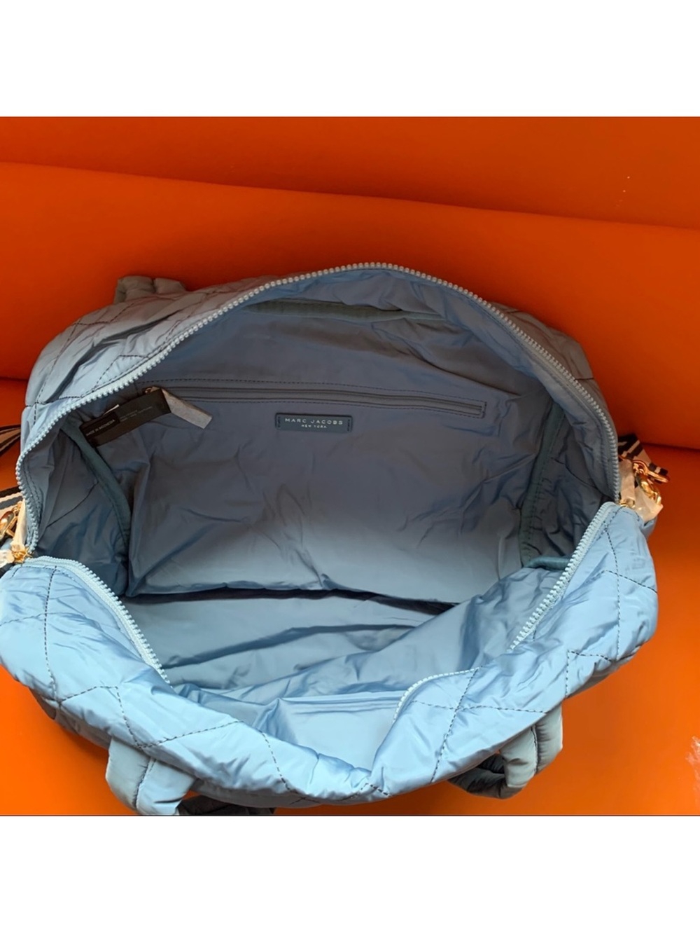 New! Marc Jacobs Quilted Nylon Weekender Sports Travel Duffel Bag in Blue Haven - Picture 11 of 12